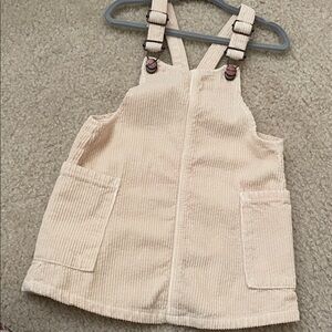 Zara Baby Corduroy Overall Dress - Cream